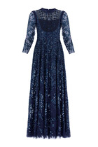 Victorian Wreath Long Sleeve Gown