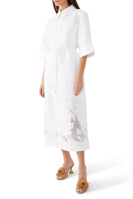 Agua Embroidered Shirt Dress