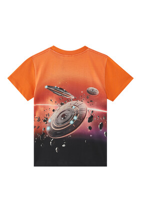 Kids Space Print Cotton T-Shirt