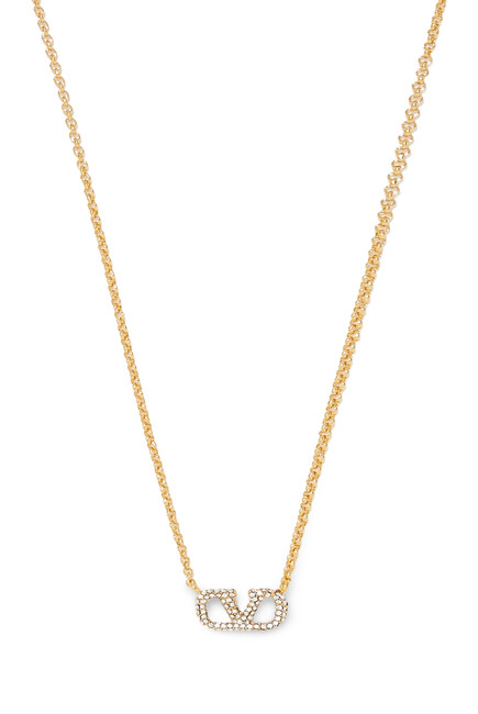  VLogo Crystal-Embellished Necklace