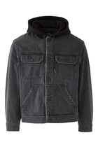 Dark Denim Jacket With Hood