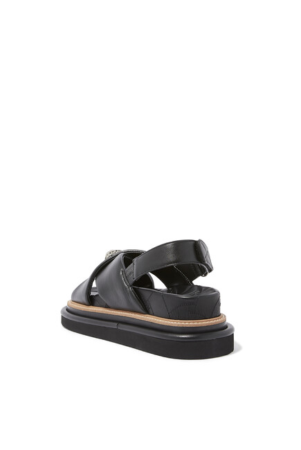 Orson Cross Strap Leather Sandals