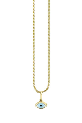 Kids Evil Eye Necklace, 14k Yellow Gold