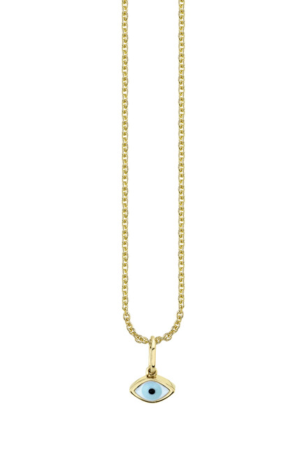 Kids Evil Eye Necklace, 14k Yellow Gold