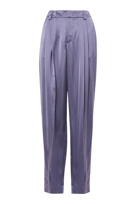 Pleated Satin Trousers