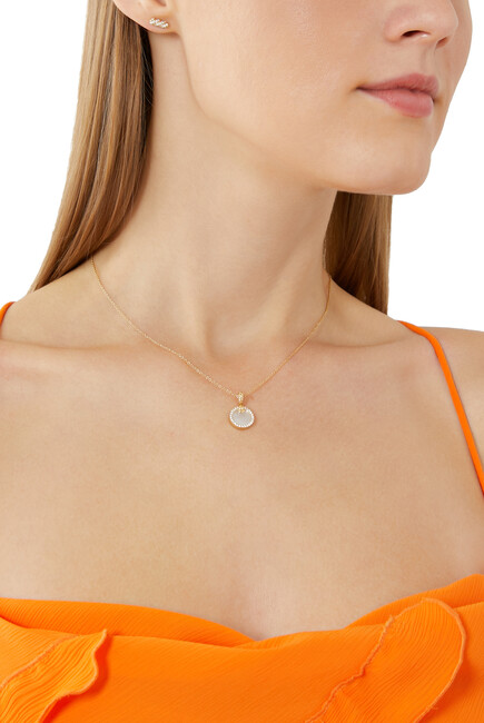 Petite Elements Pendant Necklace, 18k Yellow Gold With Mother-Of-Pearl & Diamonds