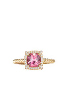 Chatelaine Petite Bezel Ring, 18k Yellow Gold & Pink Tourmaline