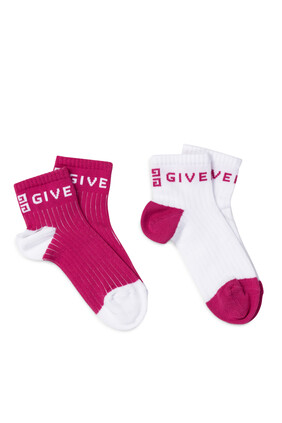 White & Pink Socks (2 Pack)