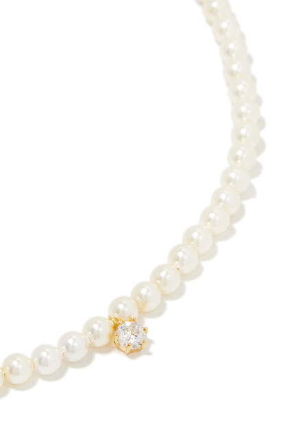 Ciel Pearl Necklace, 14k Gold-Plated Metal