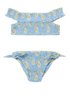 Floral-print Ruched Bikini