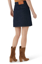 Heart Emblem Denim Mini Skirt