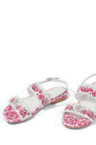 Kids Majolica-Printed Calfskin Sandals