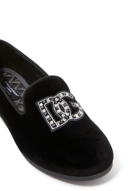 Kids Logo Velvet Slippers