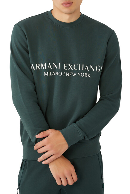 Buy Armani Exchange Clean Logo Cotton Sweatshirt for Mens | Bloomingdale's  KSA