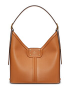 VLogo Leather Hobo Bag