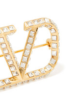 VLogo Signature Crystal Brooch