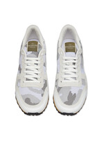 Camouflage Leather and Mesh Rockrunner Sneakers