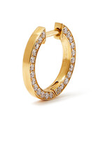 Whisper Single Reversible Hoop Earring, 18k Yellow Gold with Diamonds