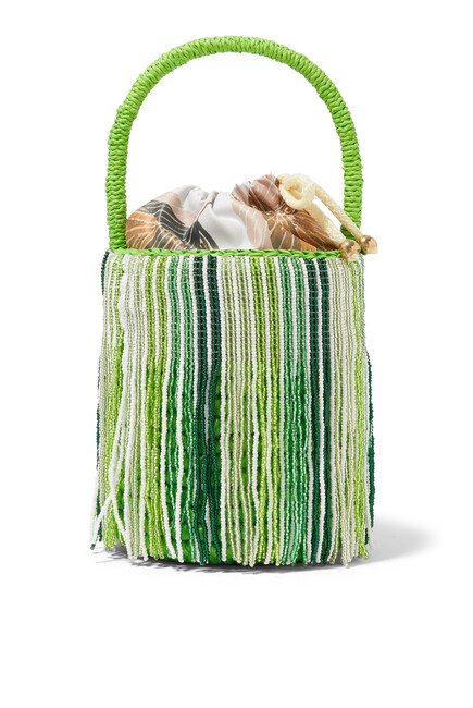 Mini Bucket Bag With Handmade Beads