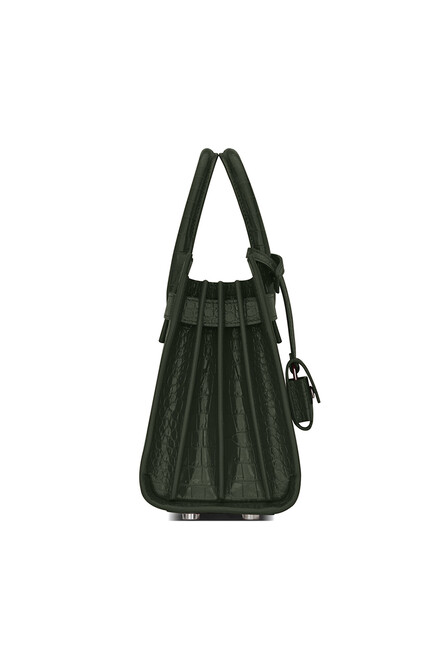 Classic Sac de Jour Nano in Crocodile-Embossed Shiny Leather