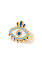 Queen Eye Pinky Ring, 18k Yellow Gold & Diamond