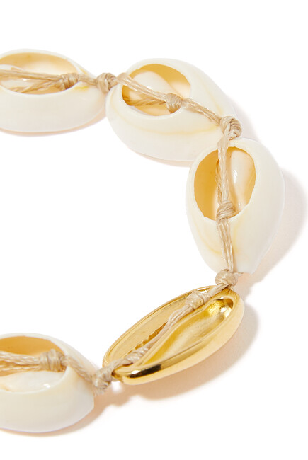 The Cowrie Bracelet, 24k Gold-Plated Alloy Brass Shell & Natural Cowrie Shells