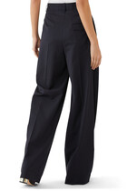 Wide Leg Pleated Trousers