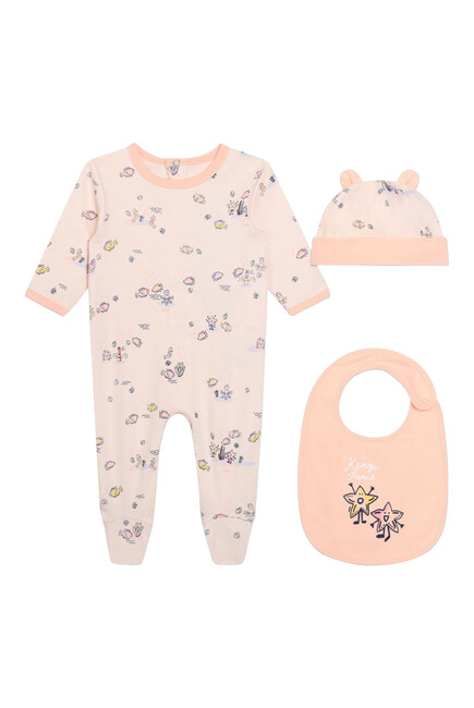 Kids Graphic Print Bodysuit Baby Set