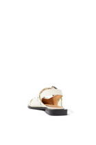 Feminine 30 Buckle Leather Ballerinas