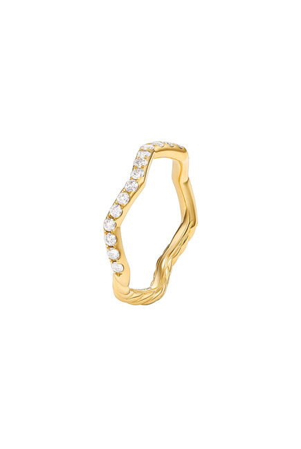 Zig Zag Stax‚Ring, 18K Yellow Gold & Diamonds