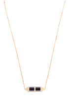 Horizontal Chakra Necklace, 18k Rose Gold with Diamonds & Black Onyx