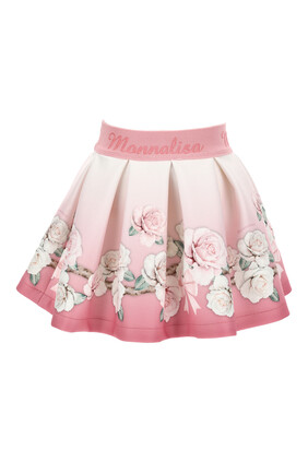 Rose Print Neoprene Skirt