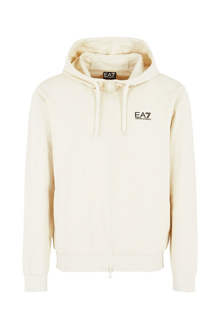 Logo Zip Cotton Hoodie