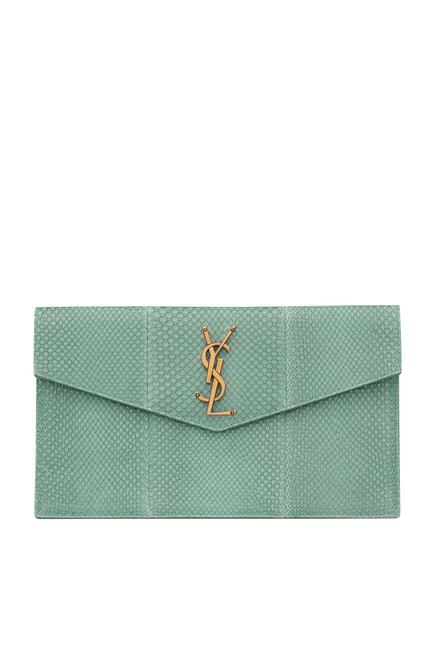 Uptown Python Leather Pouch