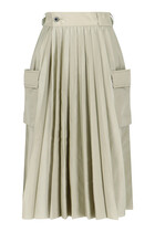 Pleated Twill Skirt