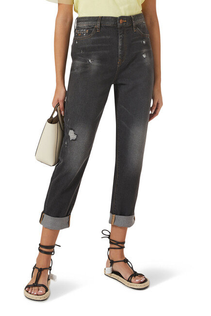 Buy Armani Exchange Distressed Boyfriend Jeans for Womens | Bloomingdale's  KSA