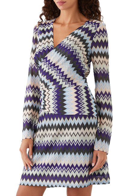 Zig Zag Dress with V-Neckline