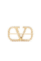 VLogo Signature Crystal Brooch