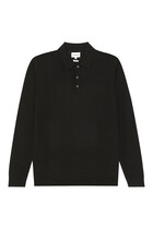 Long-Sleeve Knit Polo Shirt