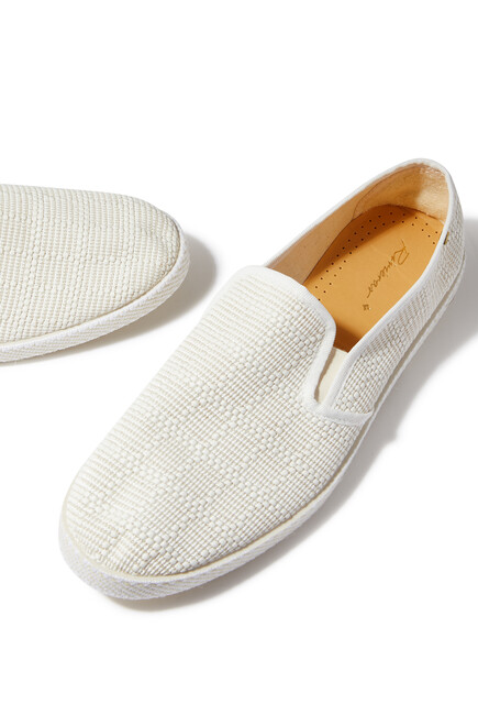 Raffia Ivoire Slip-On Sneakers