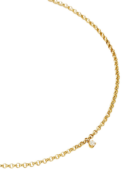 Solitaire Necklace, 18k Yellow Gold & Diamond