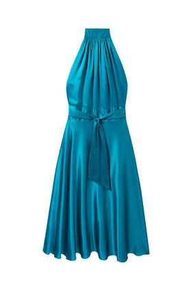 Silk Midi Wrap Dress