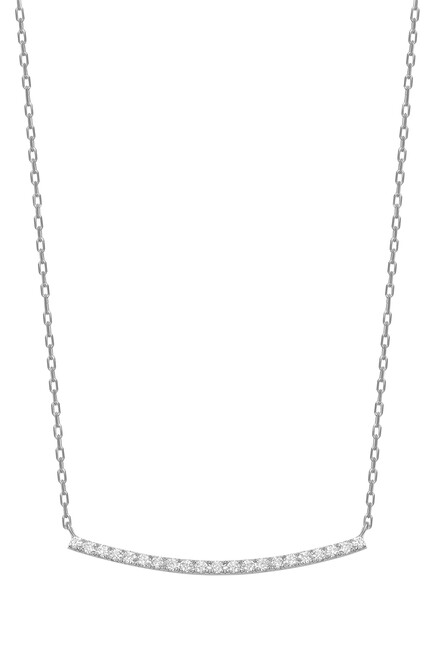 Curve Medium Chain Necklace, 18k White Gold with Diamonds