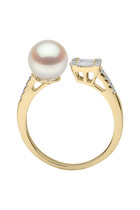 Starlight Ring, 18k Yellow Gold, Diamonds & Akoya Pearl