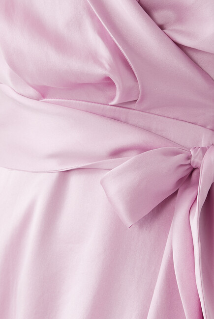 Silk Wrap Midi Dress