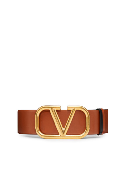  V Logo Buckle Belt