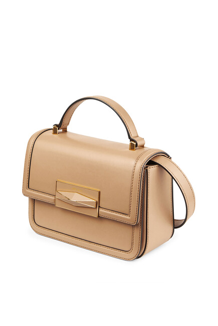 Diamond Smooth Leather Top Handle Bag