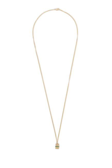 Vault Pendant Necklace, 14k Yellow Gold & Emerald