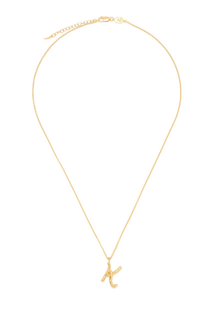 K Initial Pendant Necklace, 18K Gold-Plated Sterling Silver