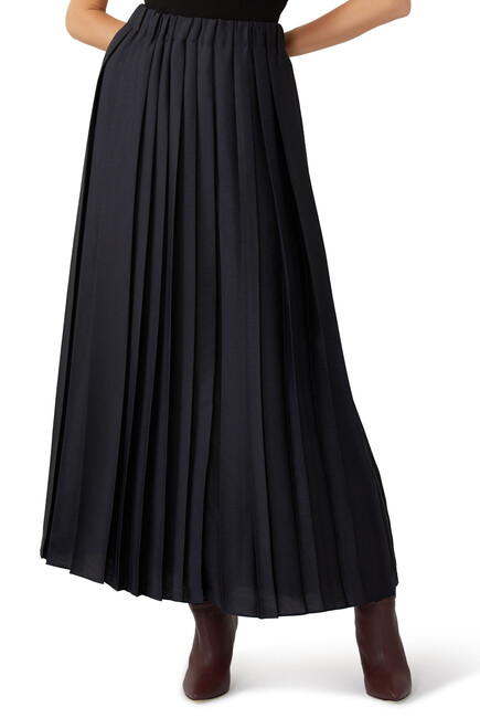 Pleated Pull On Maxi Skirt